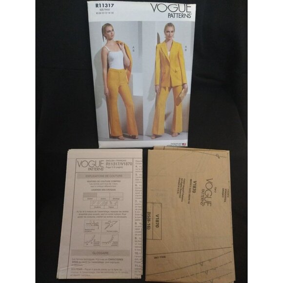 Vogue Sewing Pattern V1870 Misses' Jacket and Pants Sizes 8 through 16 - Picture 4 of 4